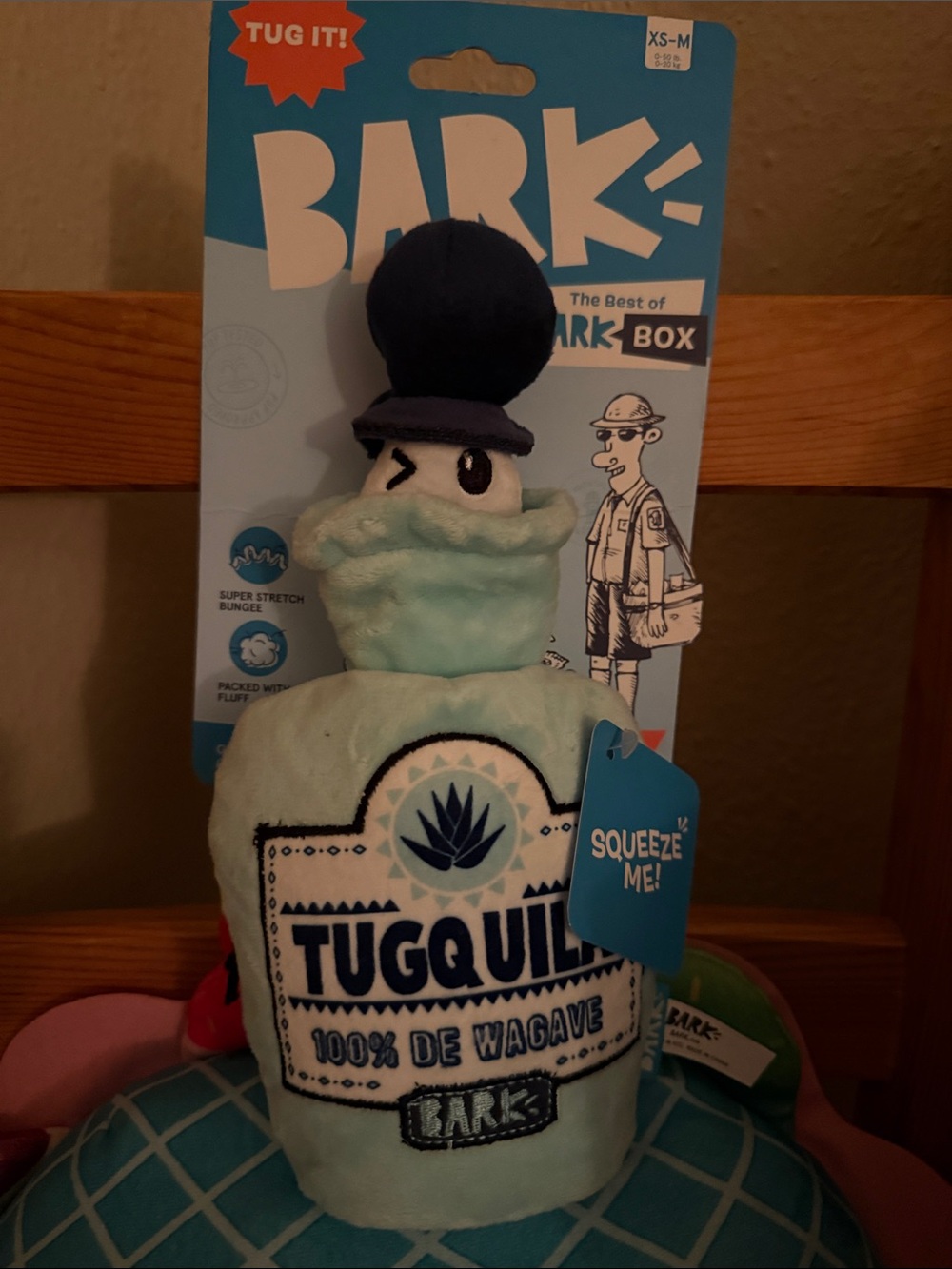 Bark Plush Tugquile Dog Toy - Light Blue and Navy